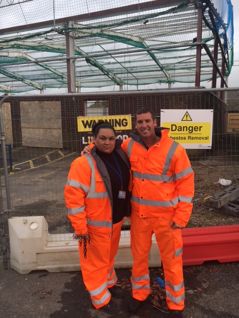 Alan Lingwood Director with Andrea Conkova at Amey Sersa site, Bolton