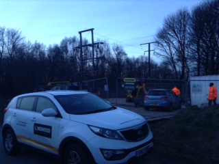 Company vehicle on site for Balfour Beatty